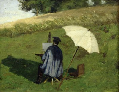 Desire Dubois pintando al aire libre, c.1852 de Henri Joseph Constant Dutilleux